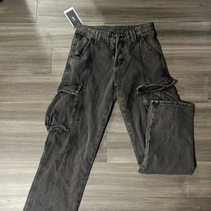 Em size M grey cargo jeans with tag